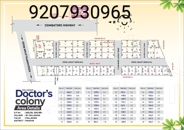 Plots/land Sale in palladam doctor's colony 