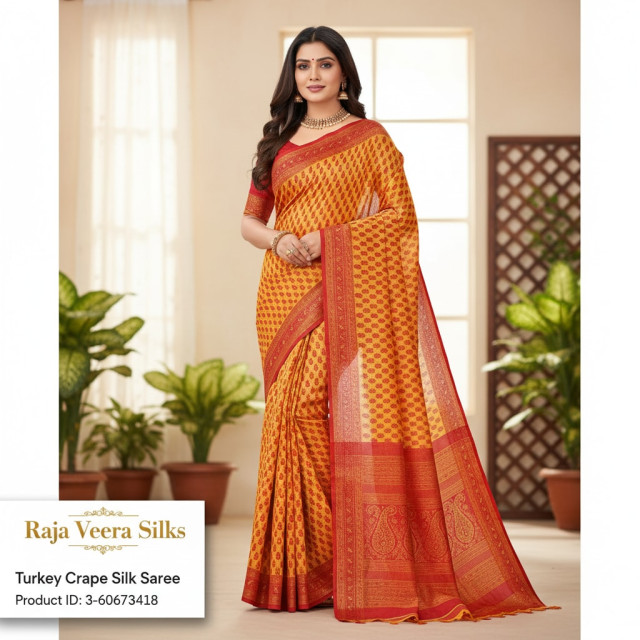 Crepe silk saree 