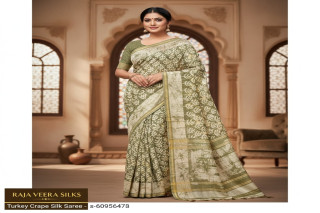 Crepe silk saree 